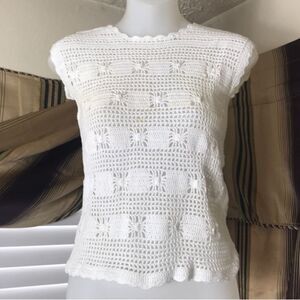 Vintage Handmade Hand Crafted Crochet Women’s Blouse M